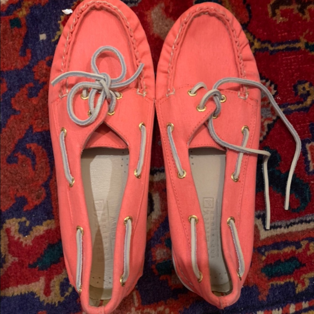 Sperry neon boat shoe